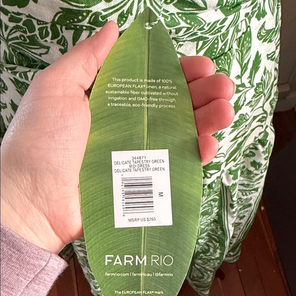 FarmRio Green Floral Sundress with Spaghetti Straps - Picture 4 of 5